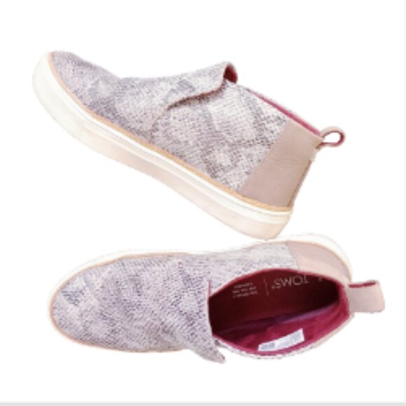 Toms Paxton Suede Upper Cobblestone Snake Pull on Sneakers Gray size 8 10015803 - Picture 7 of 17